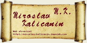 Miroslav Kaličanin vizit kartica